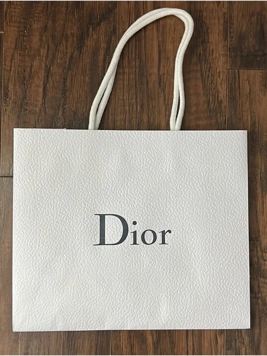 Dior White Tote with Black Logo 10 1/2” x 9” #137 - Picture 3 of 5